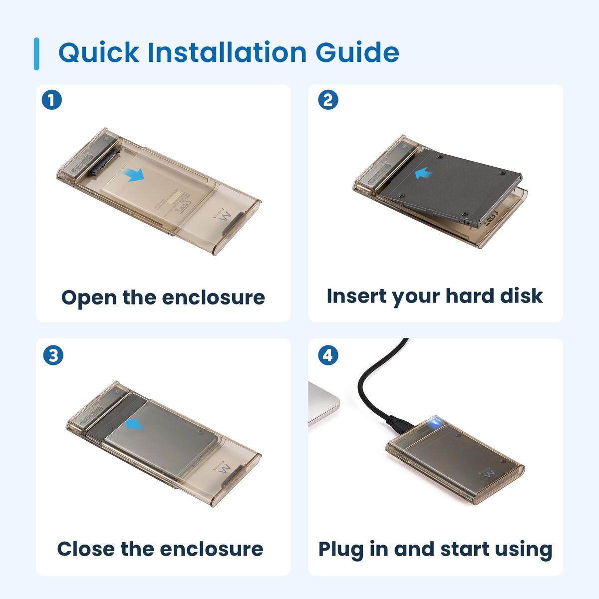 Bild von External Hard Drive Ewent EW7069 Transparent 2,5"