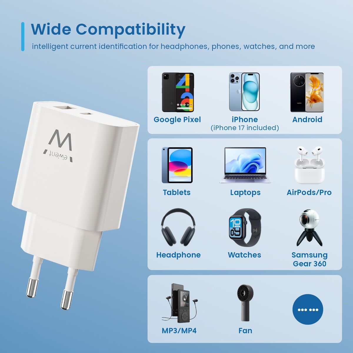 Image de Wall Charger Ewent EW1318 White 20 W