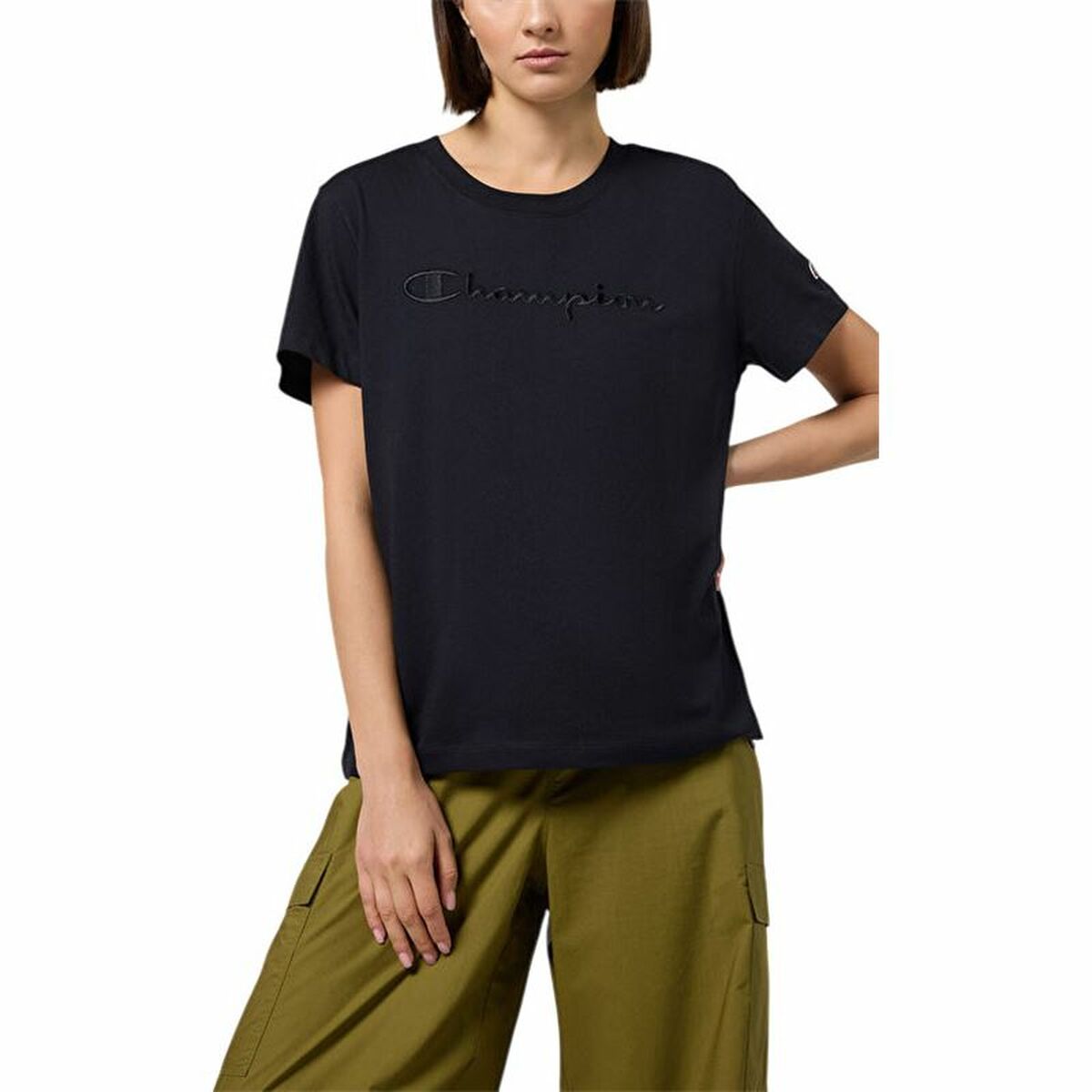 Image secondaire de T-shirt à manches courtes femme Champion Champion Crewneck Noir