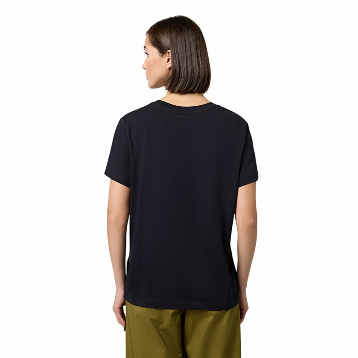 Dames-T-Shirt met Korte Mouwen Champion Champion Crewneck Zwart
