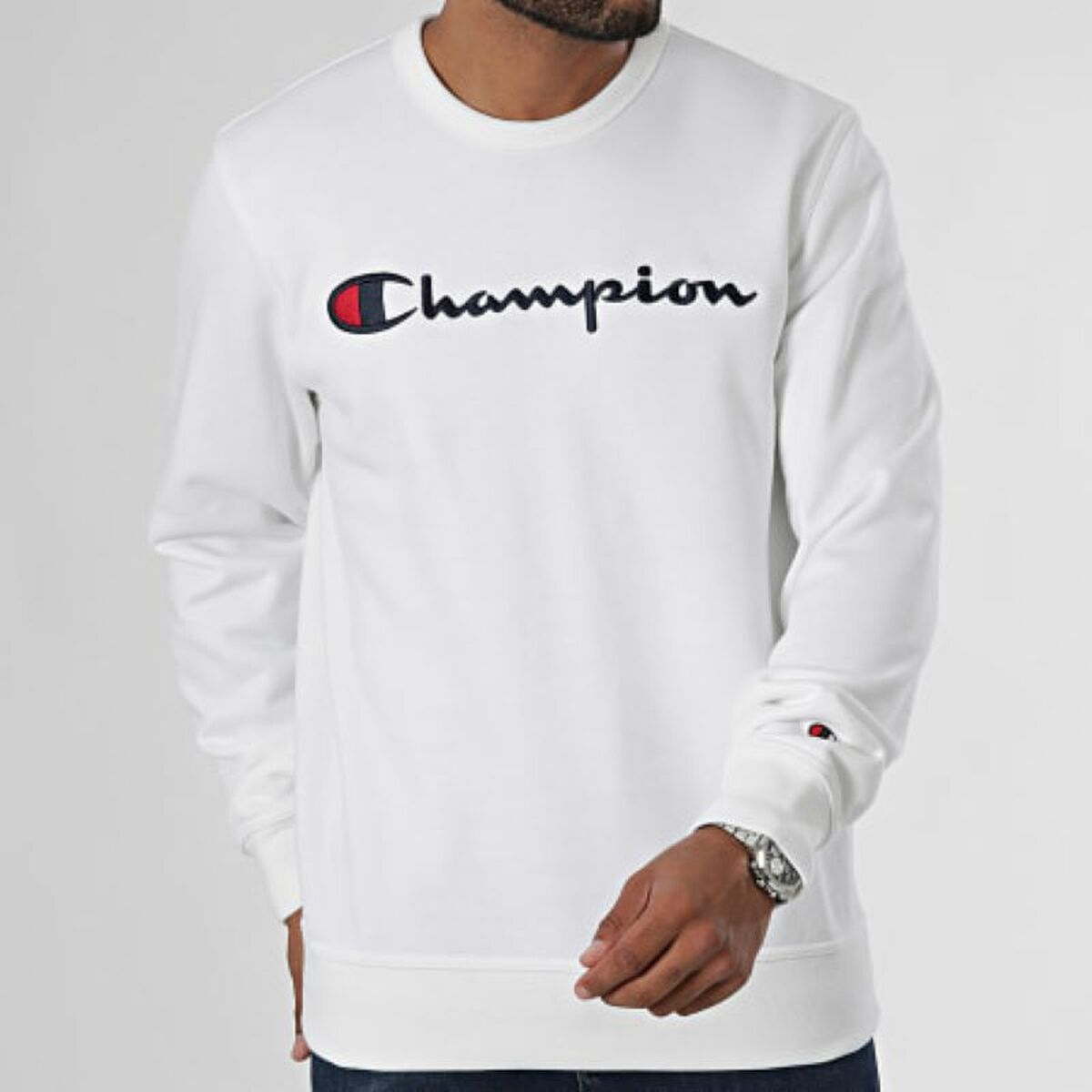 Image secondaire de Sweat sans capuche homme Champion CREWNECK SWATSHIRT 220254 WHT Blanc