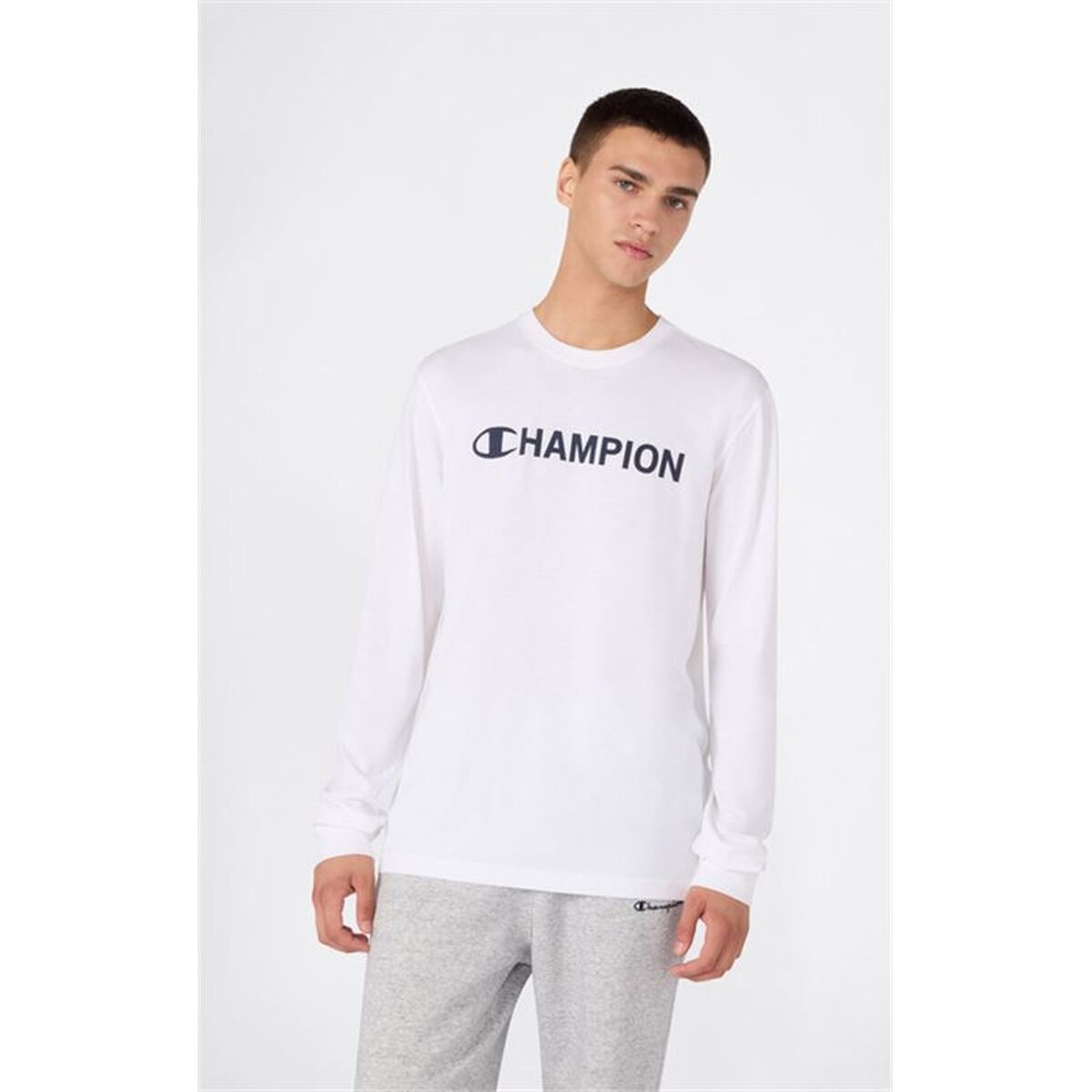 Heren-T-Shirt met Lange Mouwen Champion Graphic Shop Wit