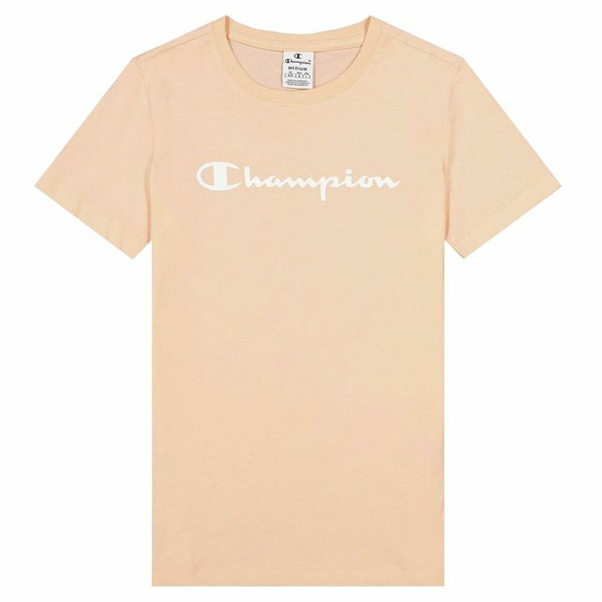 T-shirt à manches courtes femme Champion Big Script Logo Rose