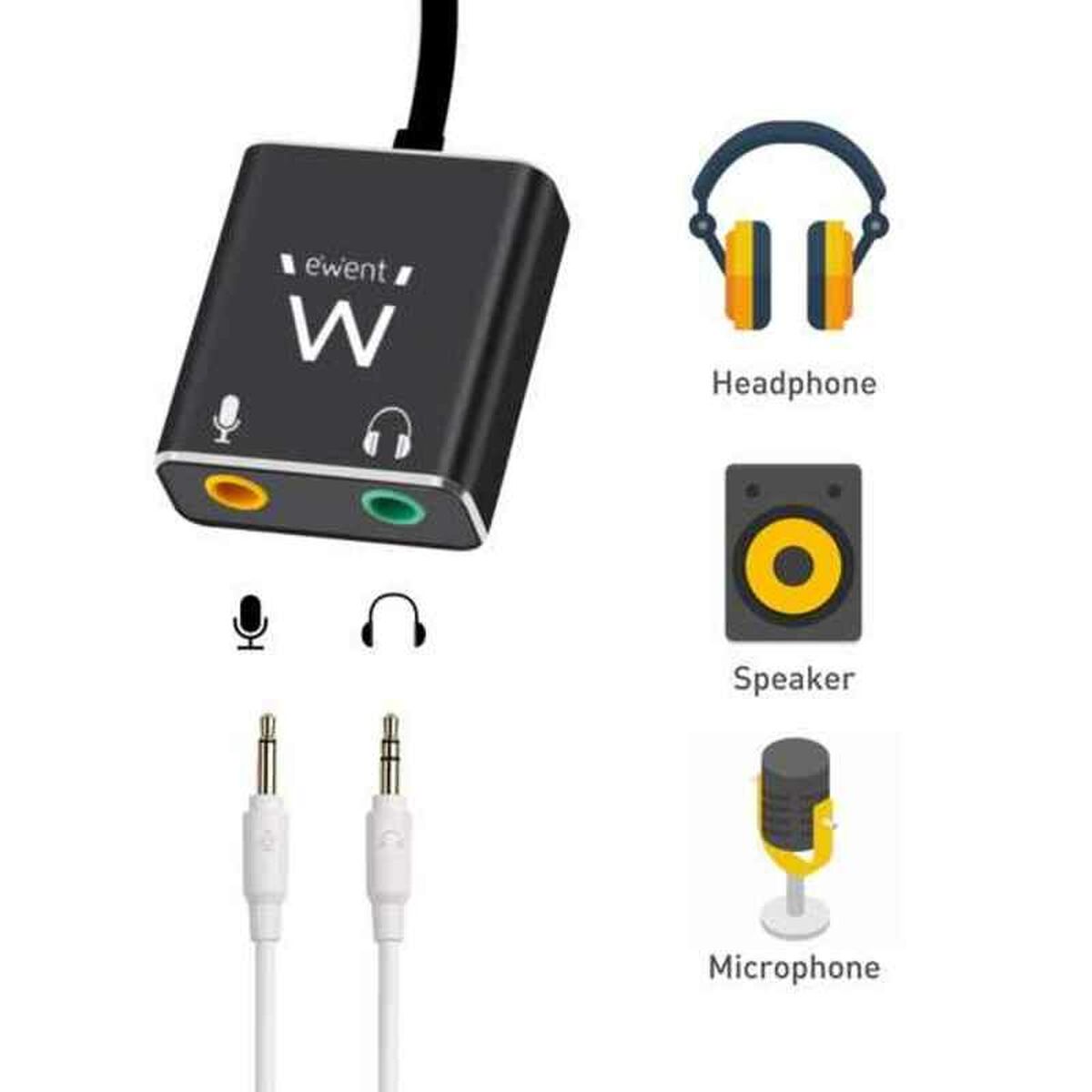 Afbeeldingen van Audio Jack Adapter Ewent EC1645 USB C 15 cm