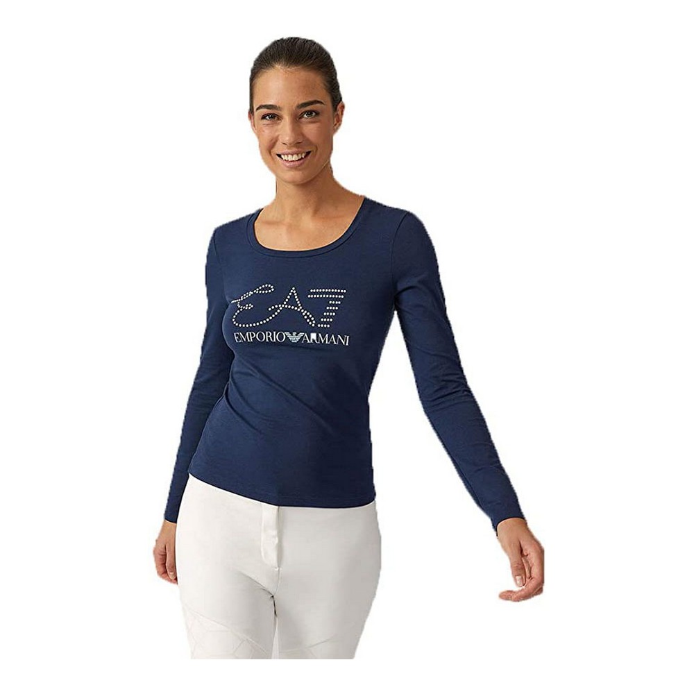 Langarmet t-skjorte for Kvinner Armani Jeans 6ZTT84 TJ12Z C1554 Marineblå