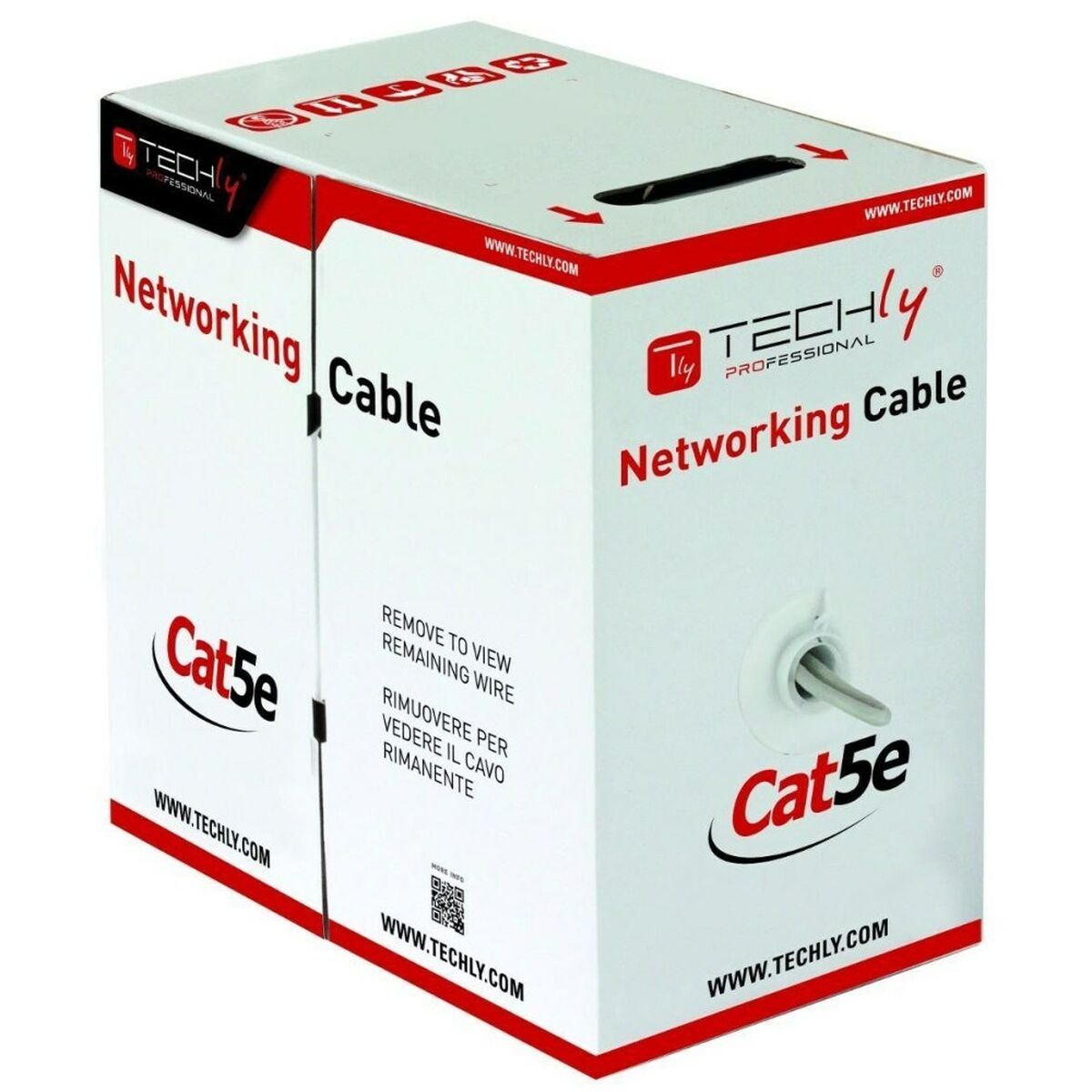 Picture of UTP Category 5e Rigid Network Cable Techly 025640 Grey 305 m