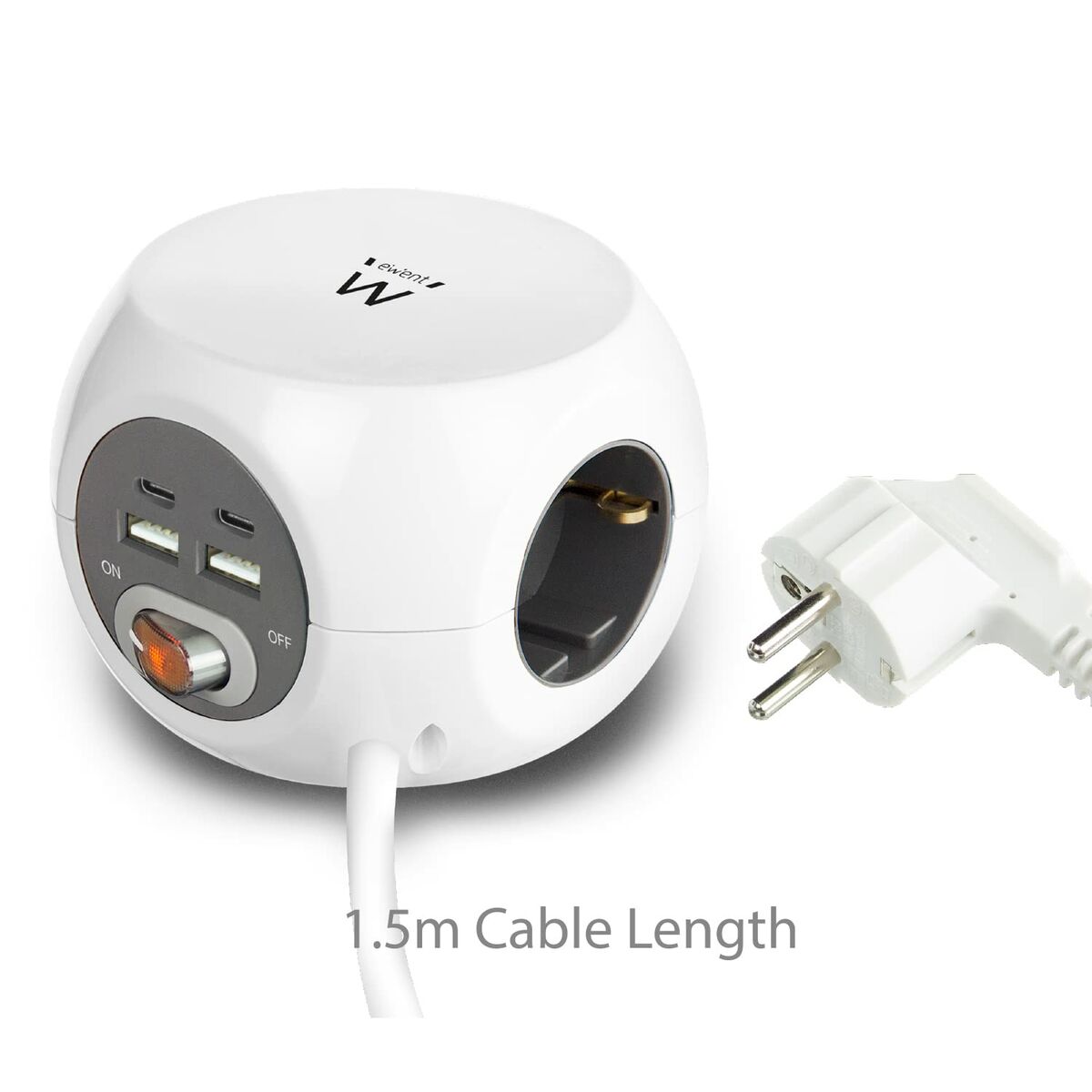 Picture of Schuko 3 Way Multi-socket Adapter Ewent EW3957 (1,5 m)