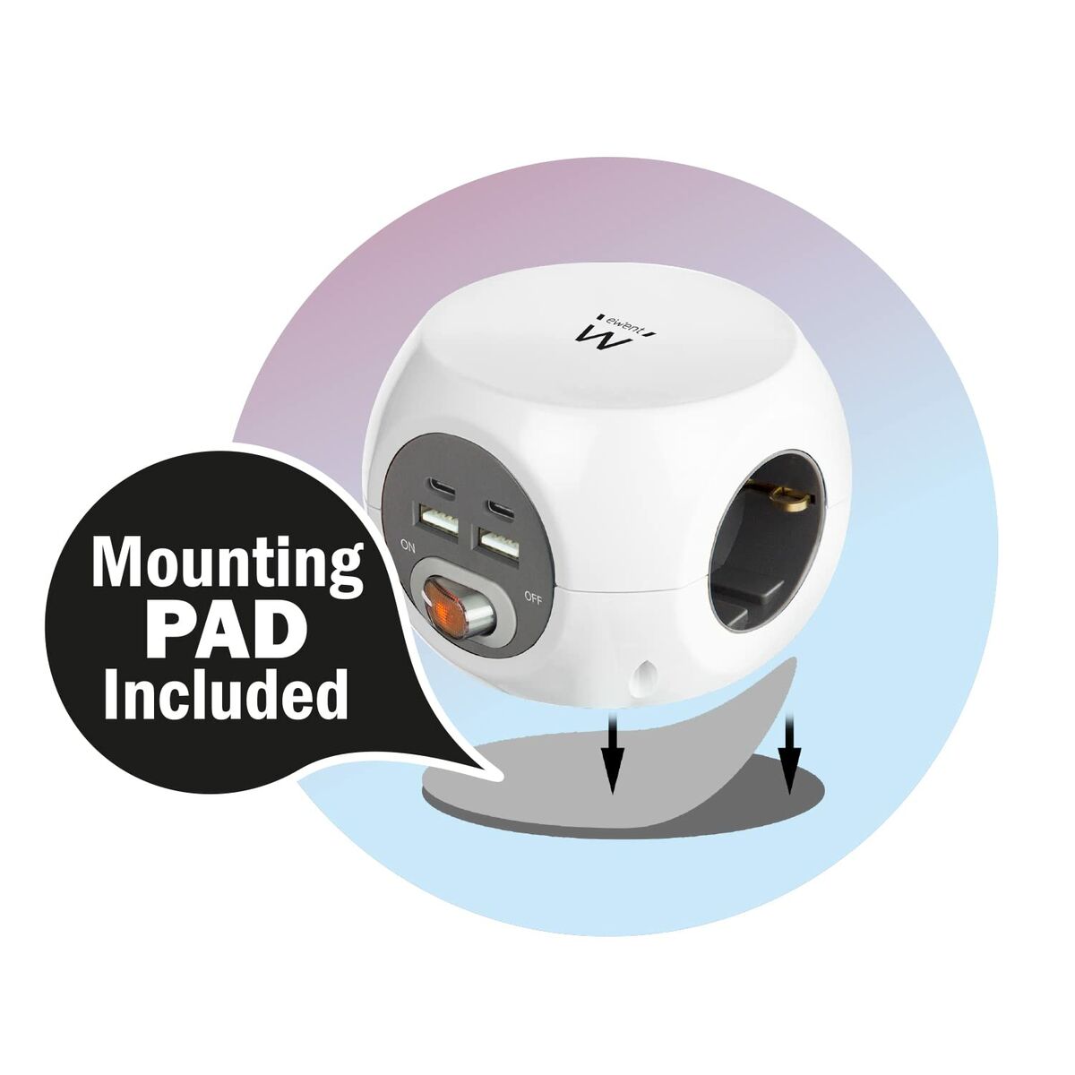 Picture of Schuko 3 Way Multi-socket Adapter Ewent EW3957 (1,5 m)