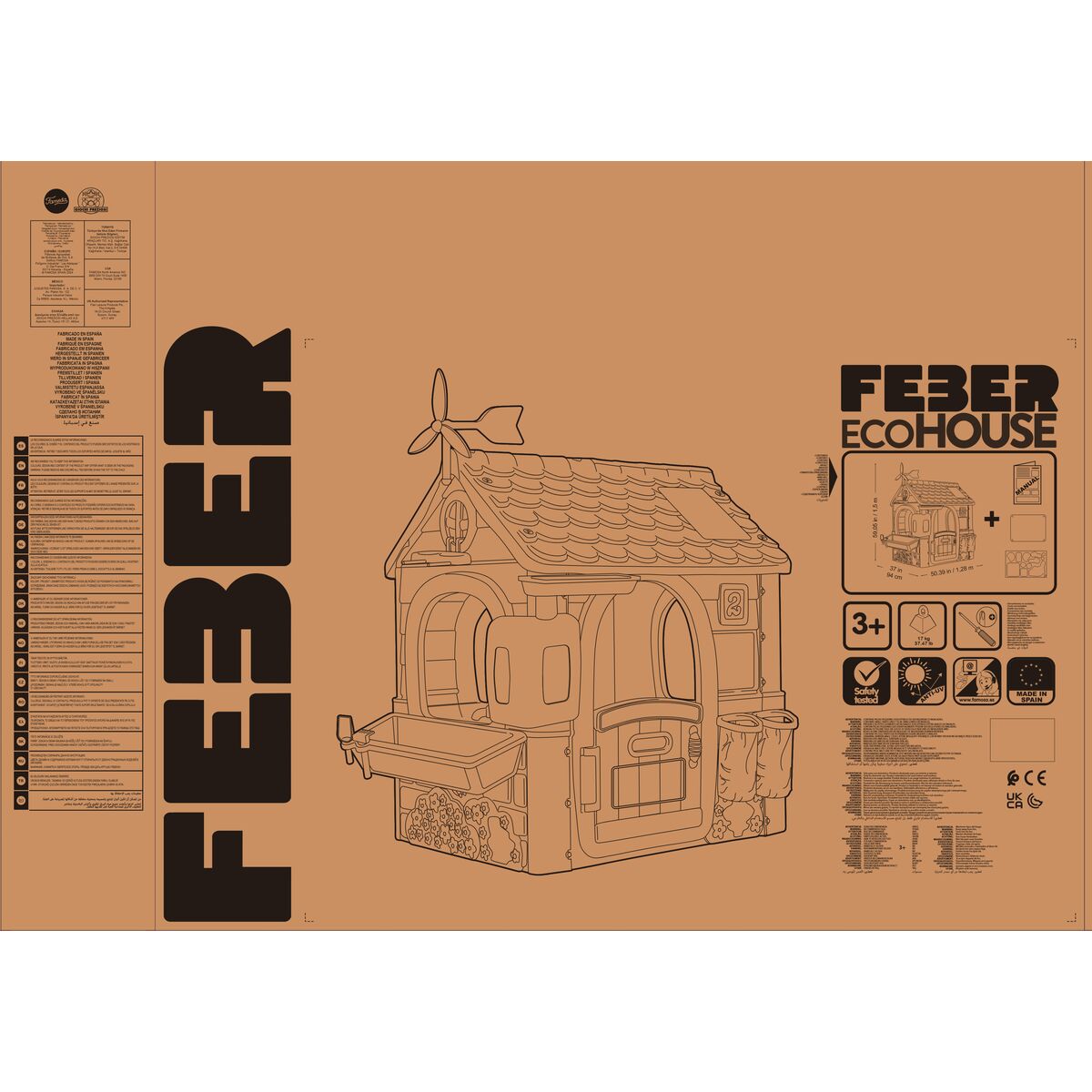 Speelgoedhuis voor Kinderen Feber Recycle Eco House 20 x 105,5 x 109,5 cm