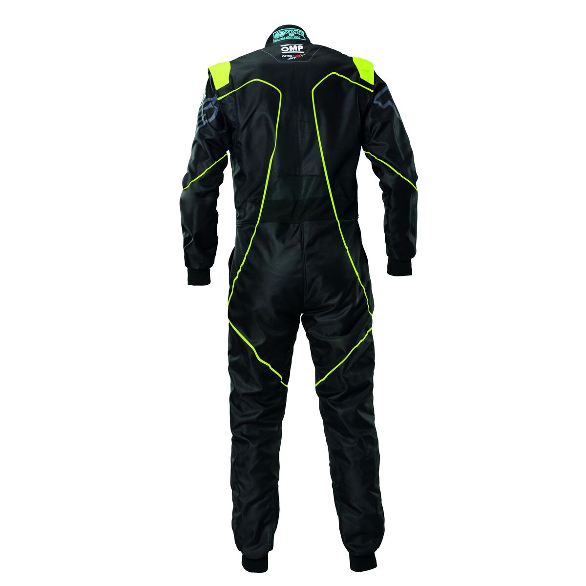 Racing jumpsuit OMP KS-3X 46 Yellow Black fluoride
