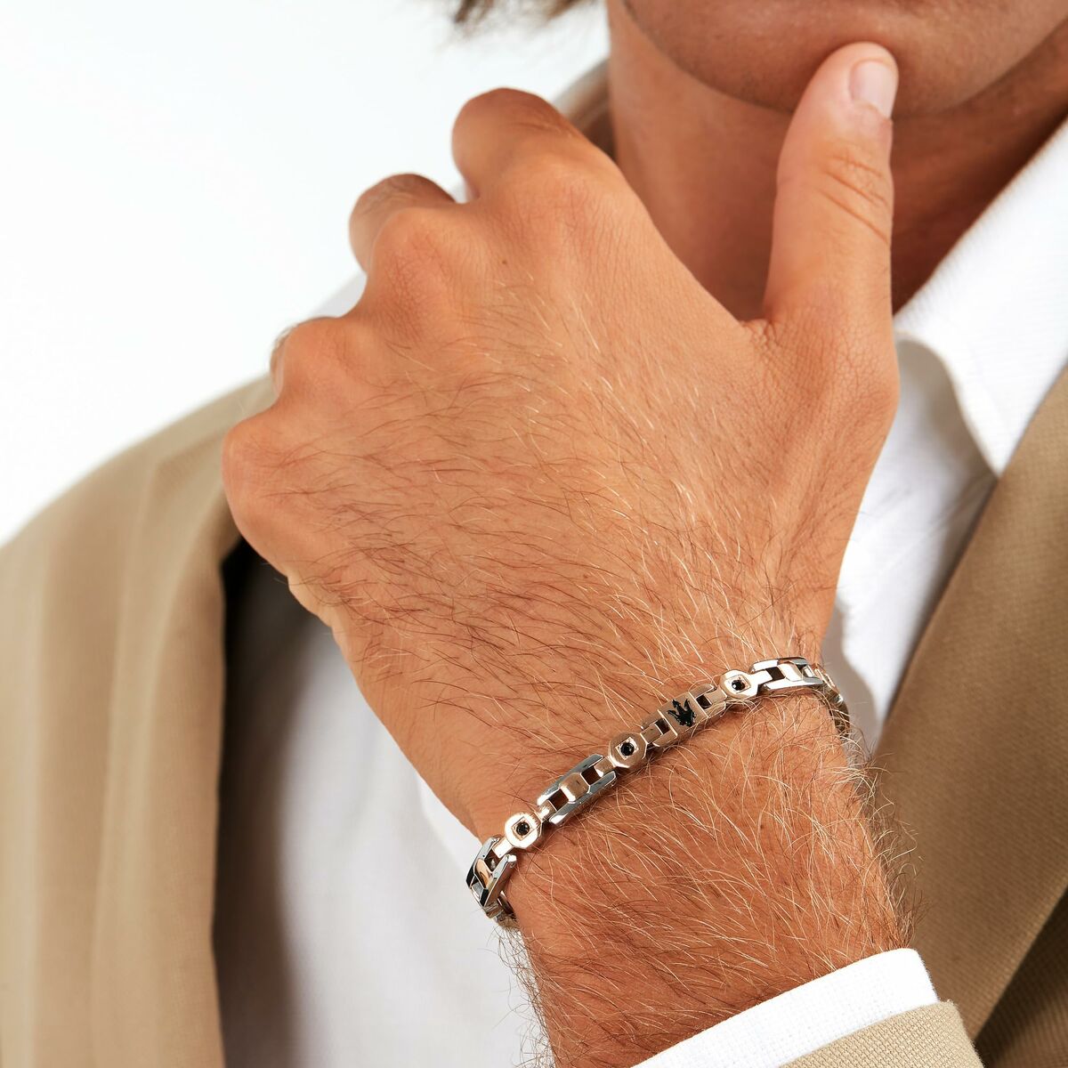 Armband Heren Maserati Roestvrij staal 21,5 cm Zilverkleurig