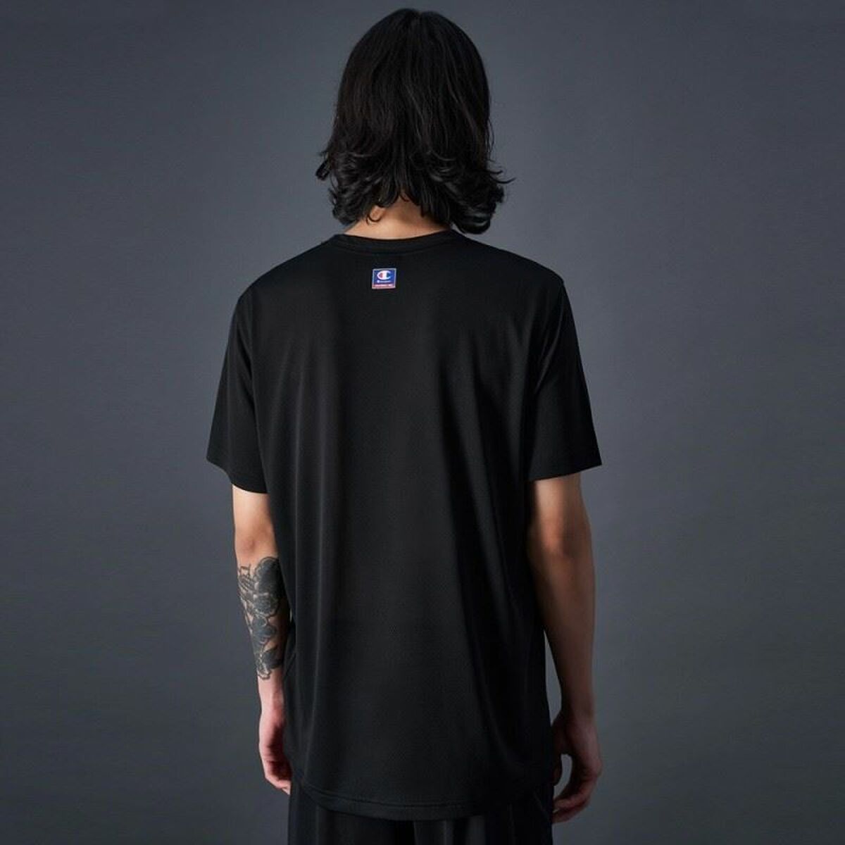 Heren-T-Shirt met Korte Mouwen Champion Crewneck Zwart