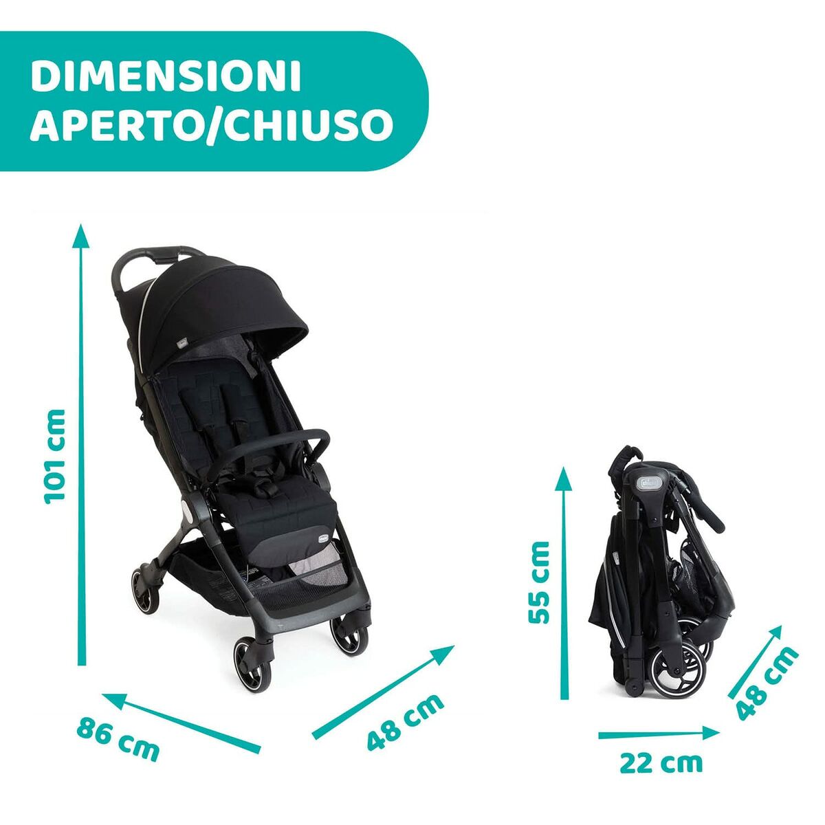 Kinderwagen Chicco Zwart