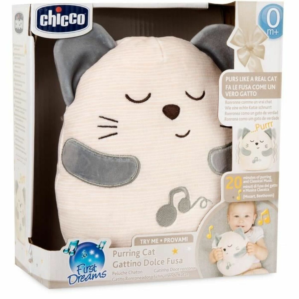 Knuffel met Geluid Chicco Kat Wit