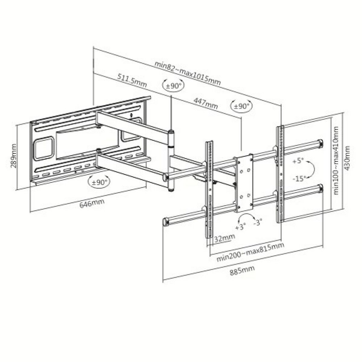 Afbeeldingen van Wall Bracket Techly ICA-PLB 490 43" 80"