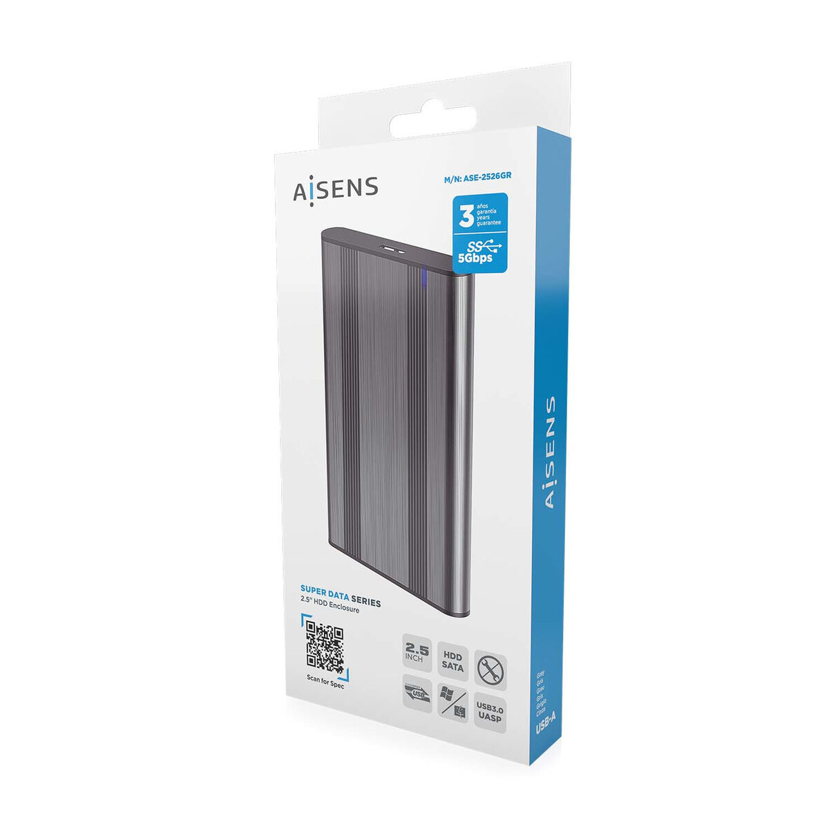Externe Doos Aisens ASE-2526GR Grijs 2,5