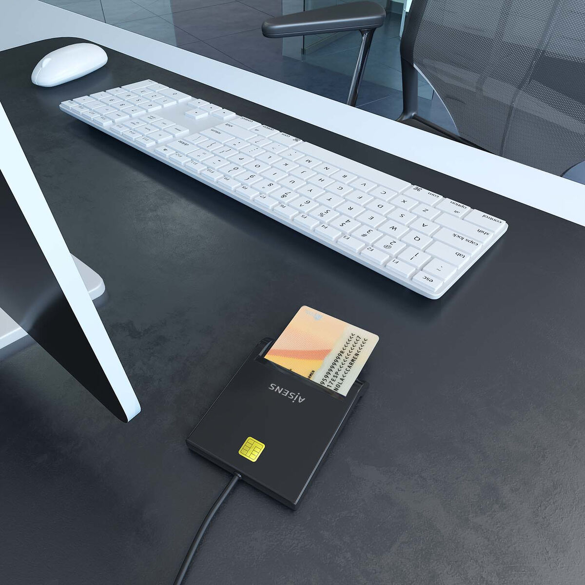 Bild von External Card Reader DNI Aisens ASCR-SN06-BK Black