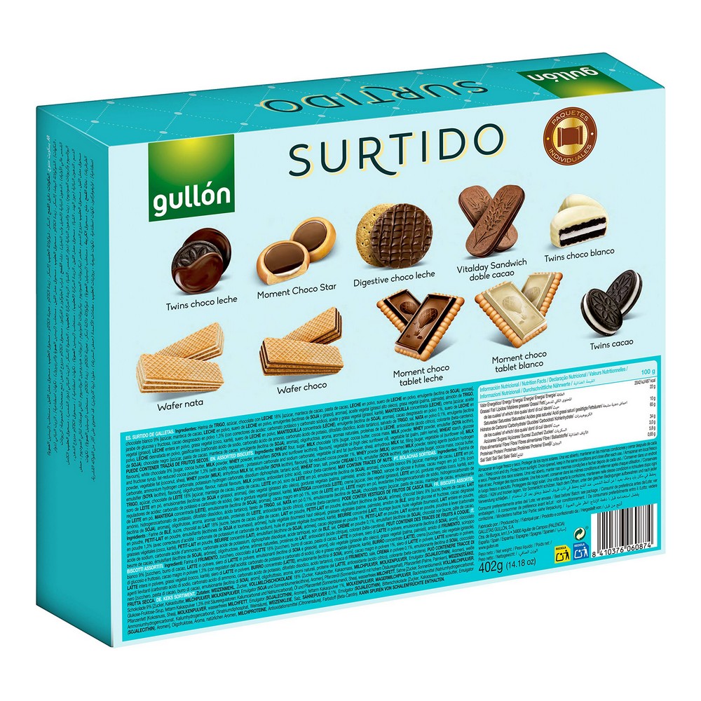 Chocolate Biscuits Gullón Premium Gevarieerd (402 g)