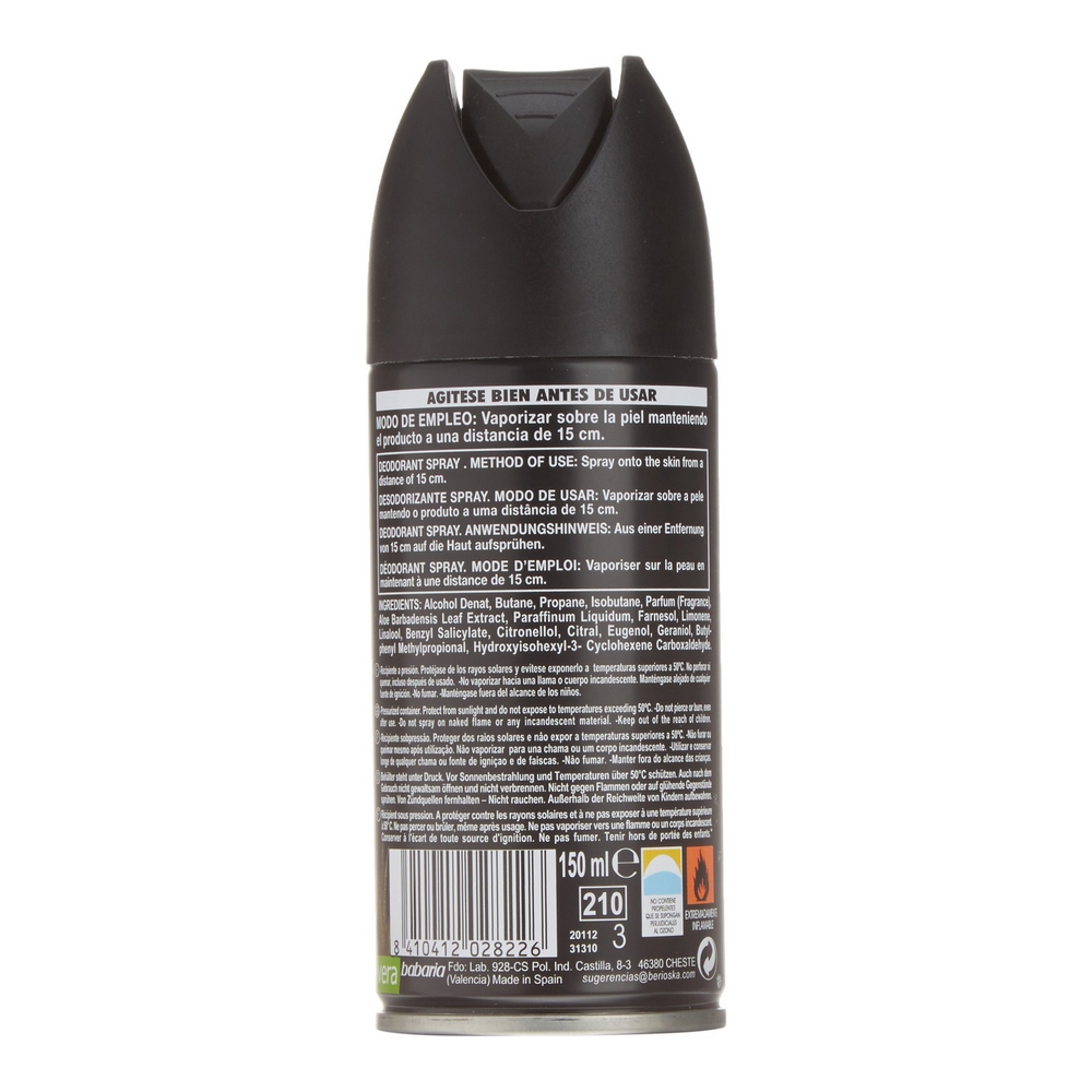 Desodorante en Spray Men Splash Babaria (150 ml)