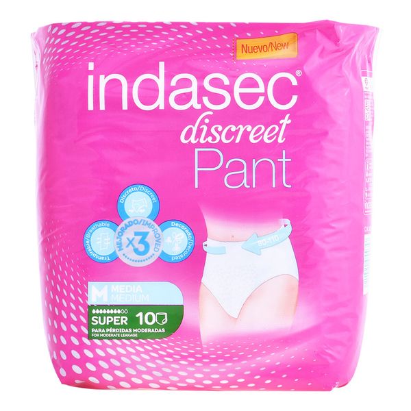 Couches pour Incontinence Pant Super Talla Mediana Indasec (10 uds)   