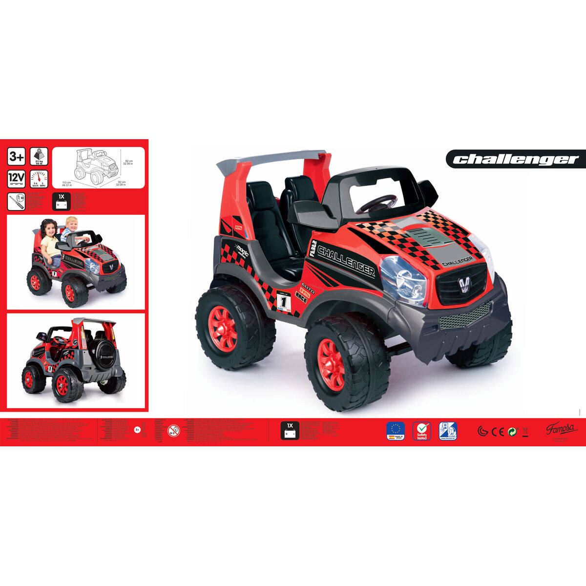 Samochód zabawkowy Feber Challenger 12V