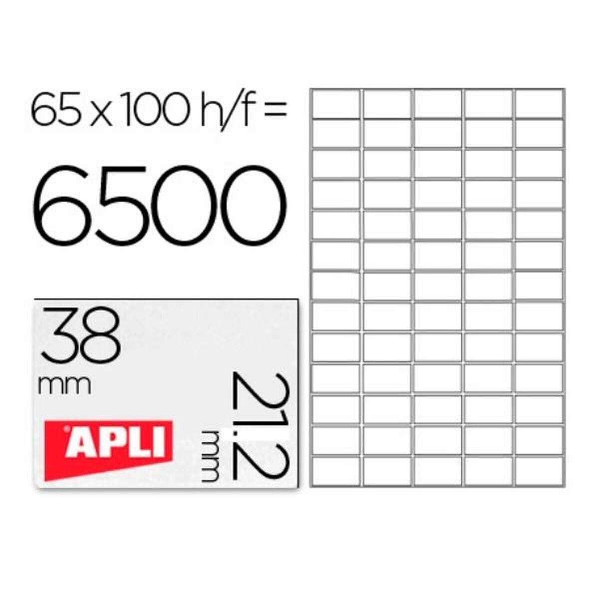 Afbeeldingen van Adhesive labels Apli 1283 White 100 Sheets 38 x 21,2 mm