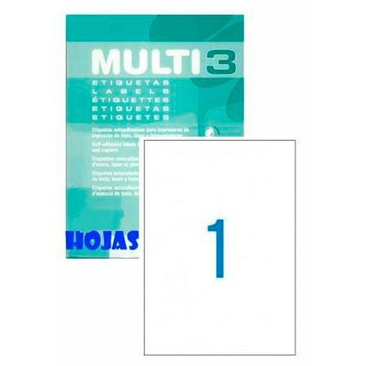 Afbeeldingen van Printer Labels MULTI 3 White Upright 100 Sheets 210 x 297 mm