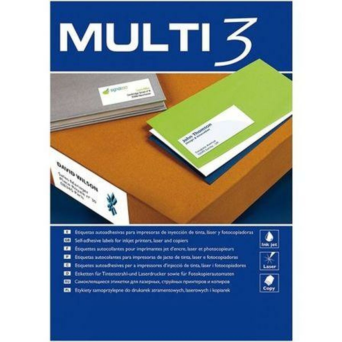 Imagen de Printer Labels MULTI 3 White Upright 100 Sheets 52,5 x 29,7 mm