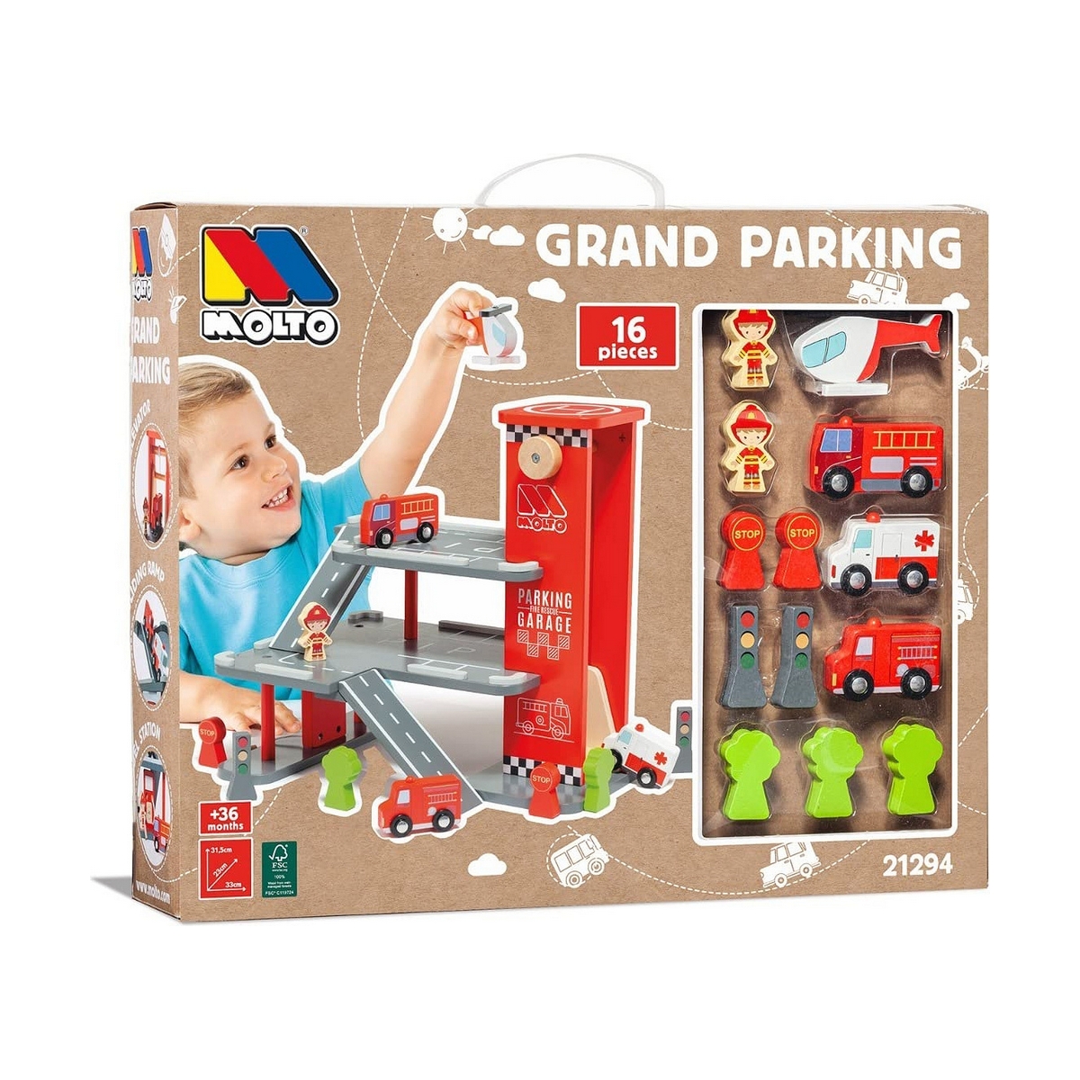Garage med biler Moltó Grand Parking 16 Dele