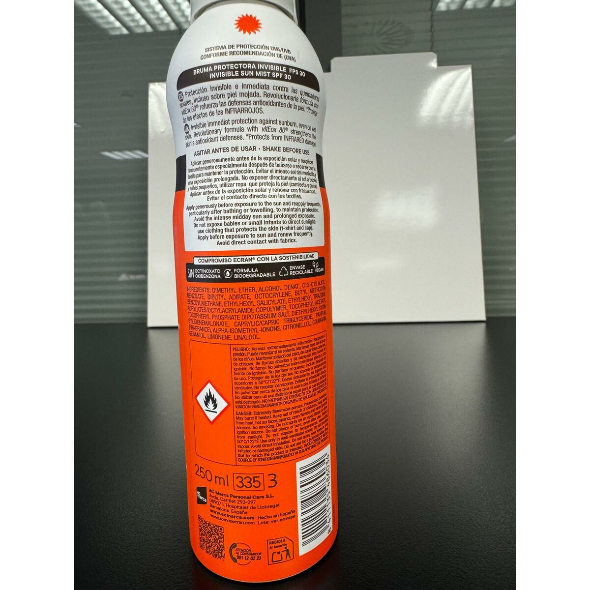 Zon Protector Spray Ecran Wit Spf 30 15 ml 250 ml