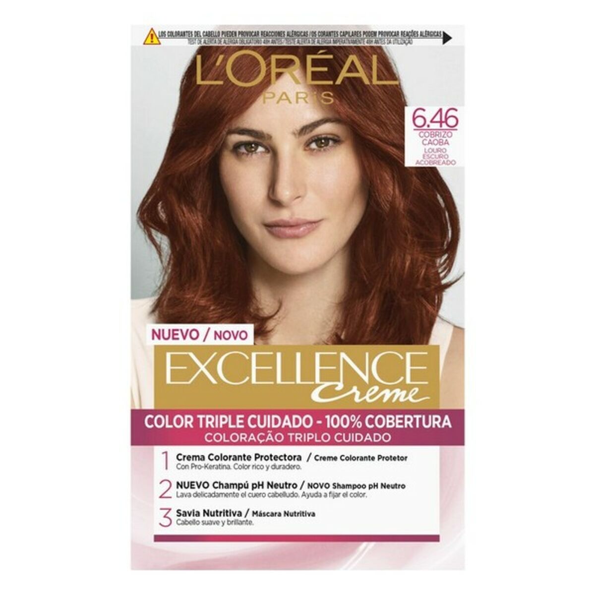 Permanent Farve Excellence L'Oreal Make Up Mørk Blond Mahogni Kobber Nº 6,46