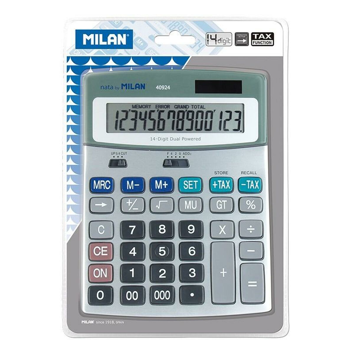 Calculatrice Milan Blanc Argenté Métal 18,5 x 14 x 2 cm