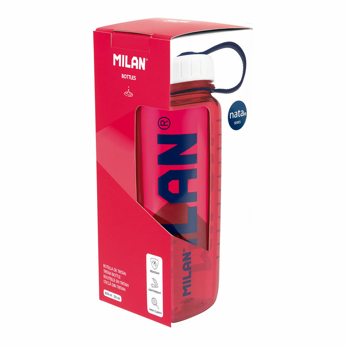 Image secondaire de Bouteille d'eau Milan 650 ml Rose Plastique