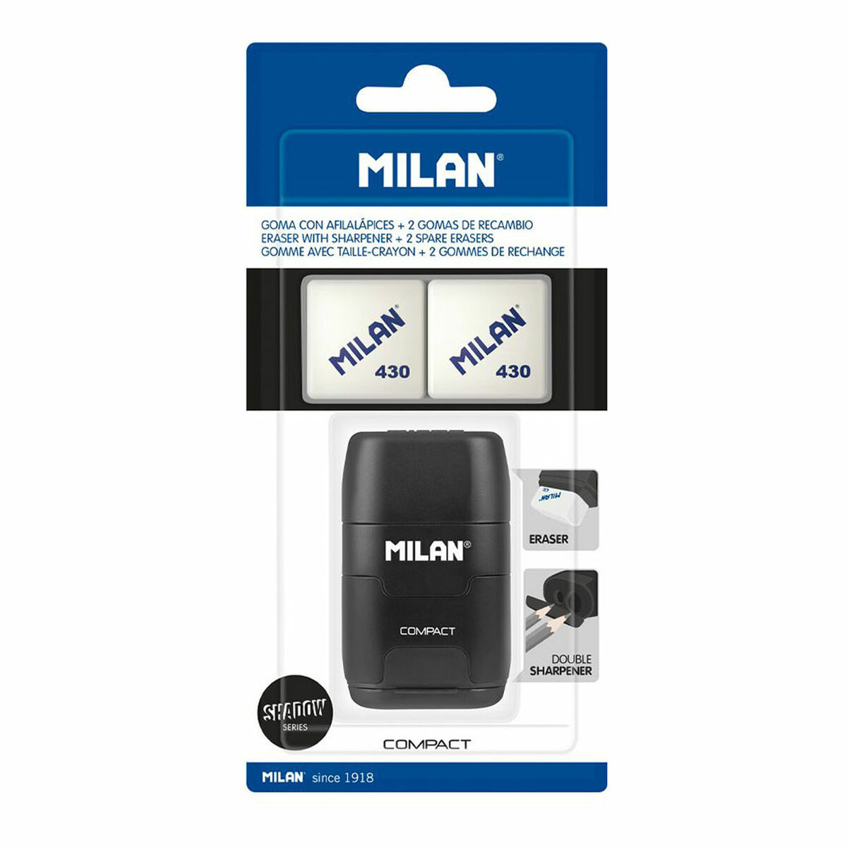 Image secondaire de Taille-crayon Milan compactserie especial shadow Noir Caoutchouc