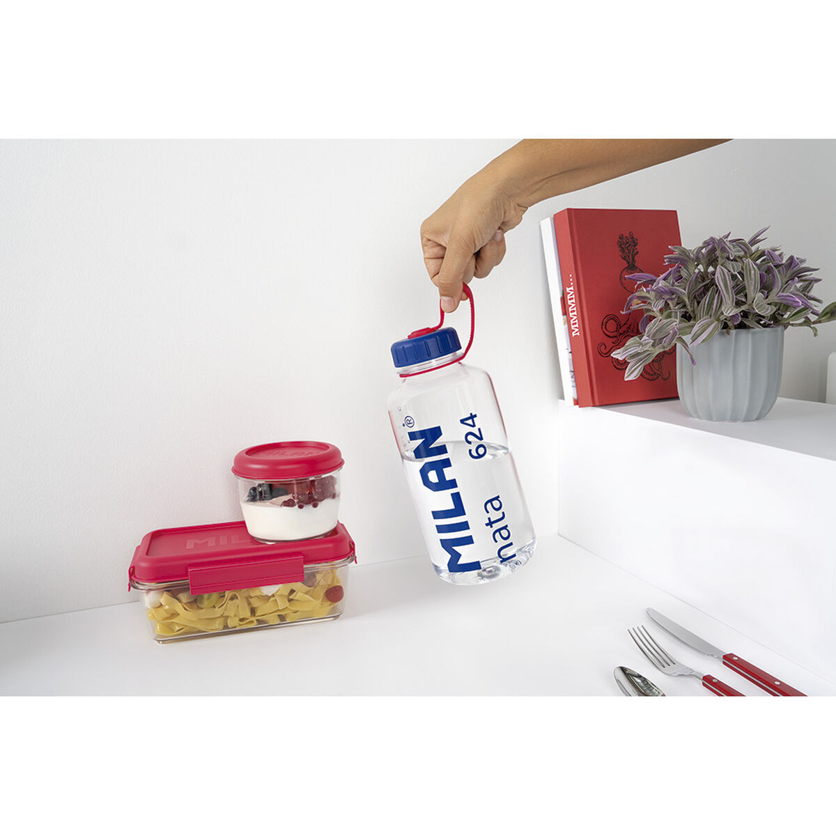Image secondaire de Boîte à lunch hermétique Milan 500 ml Rose Transparent Plastique Ronde Ø 12 cm