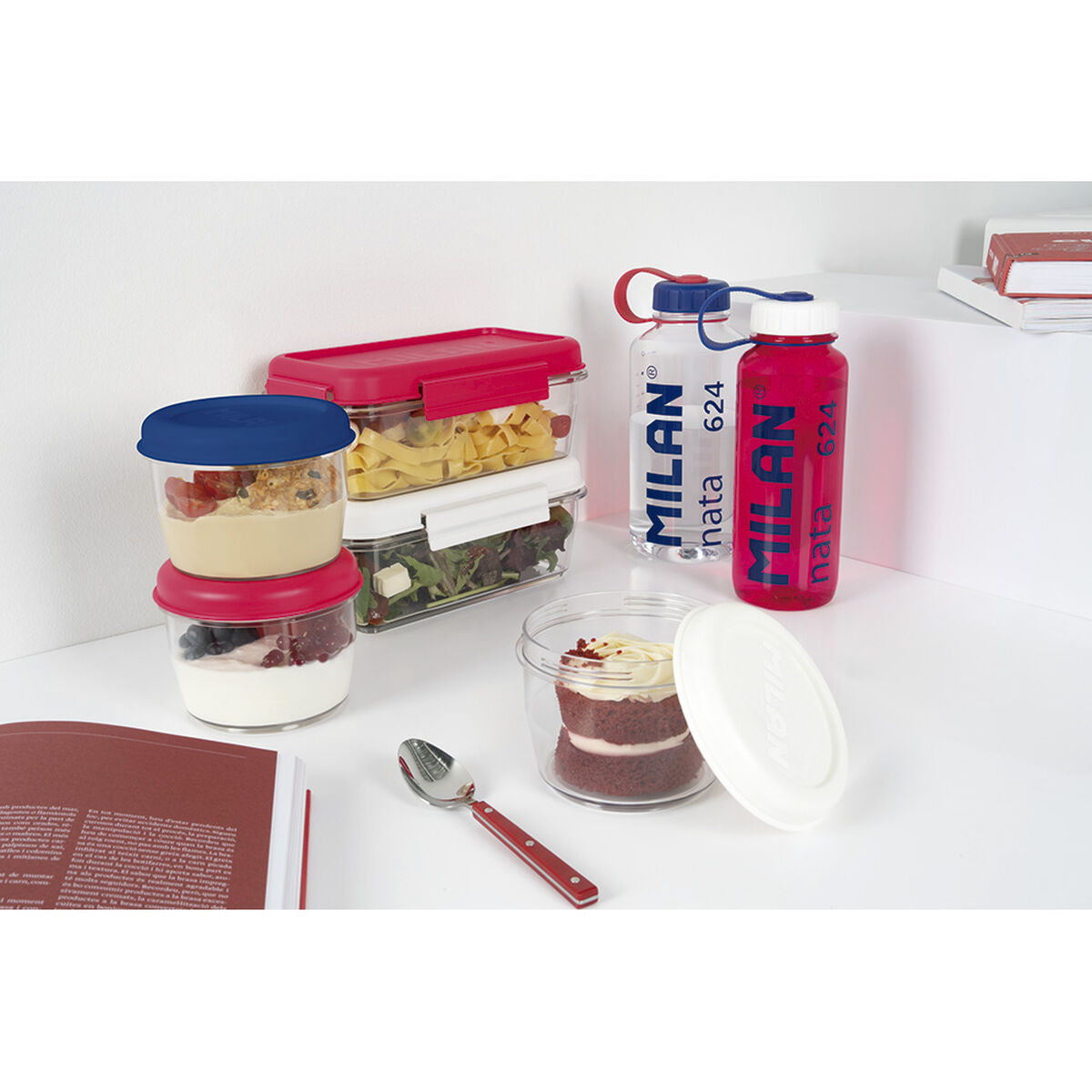 Image secondaire de Boîte à lunch hermétique Milan 1,2 L Blanc Transparent Plastique Rectangulaire