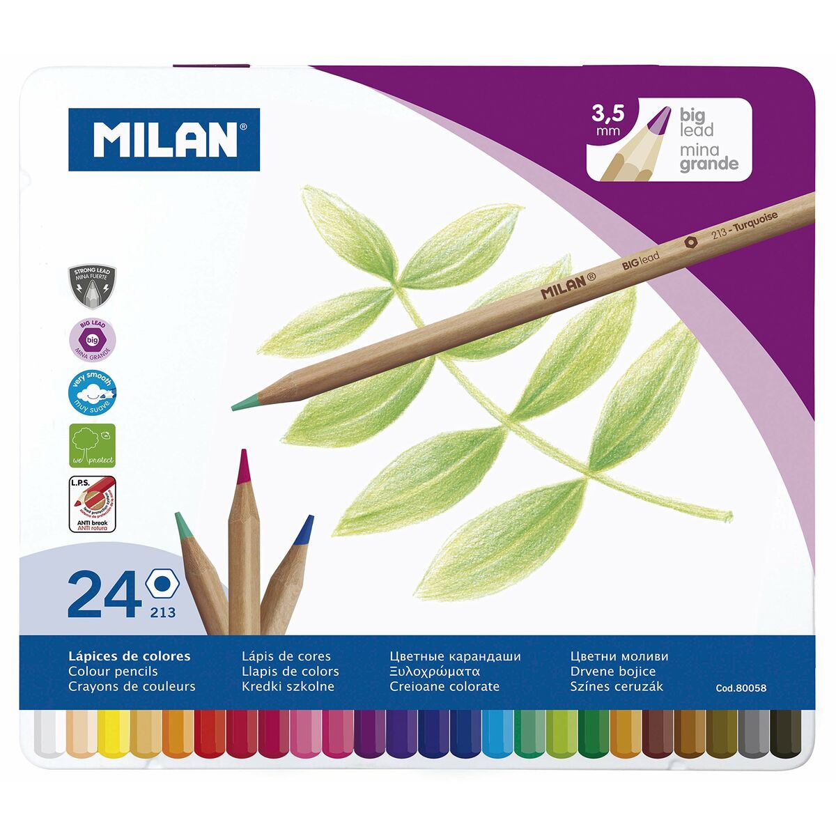Crayons de couleur Milan Multicouleur 24 Pièces