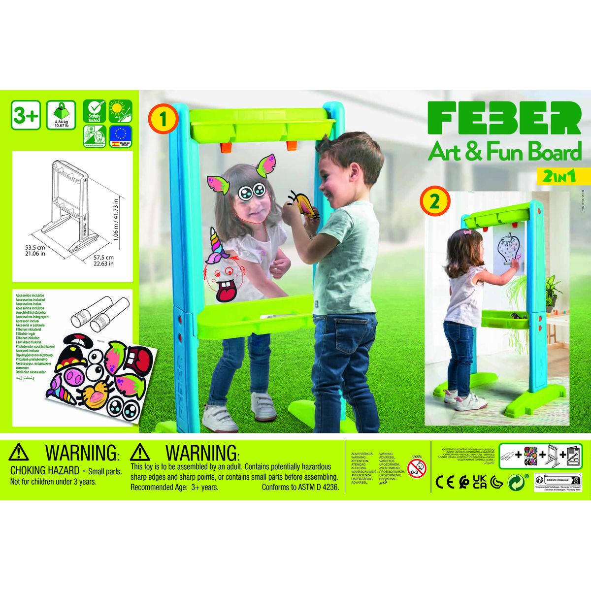 Double-sided Slate Feber Art & Fun 53,5 x 57,5 x 106 cm
