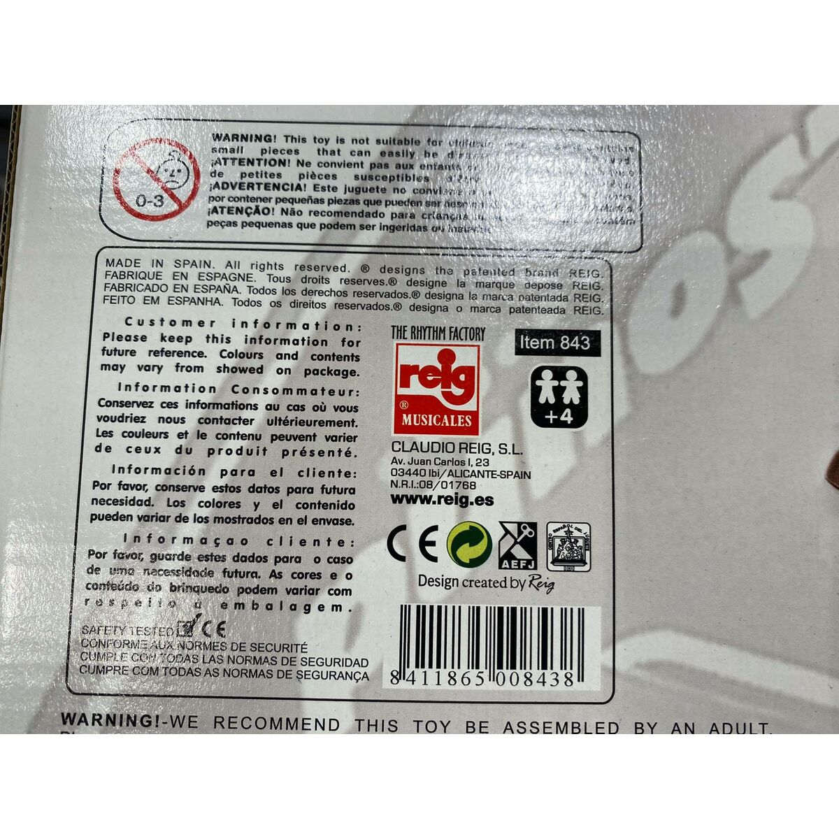 Gitara Dziecięca Reig Mikrofon Niebieski