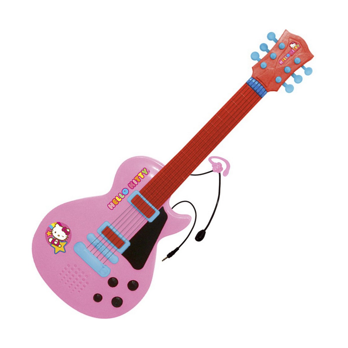 Guitare pour Enfant Hello Kitty Microphone Rose Électronique
