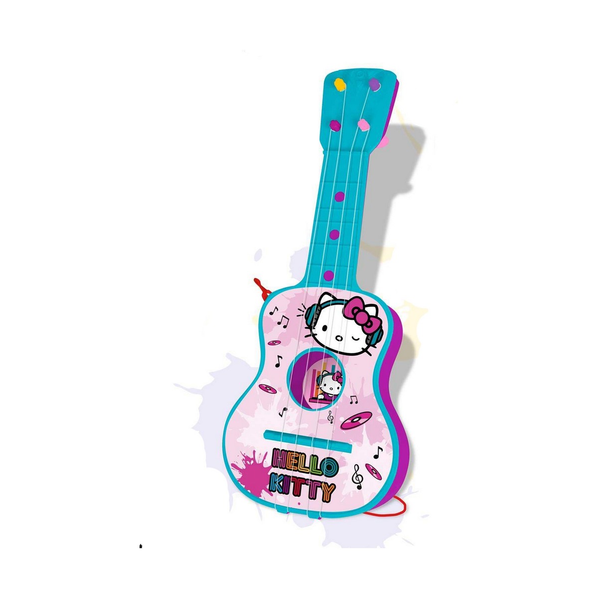 Guitare pour Enfant Hello Kitty Bleu Rose 4 Cordes