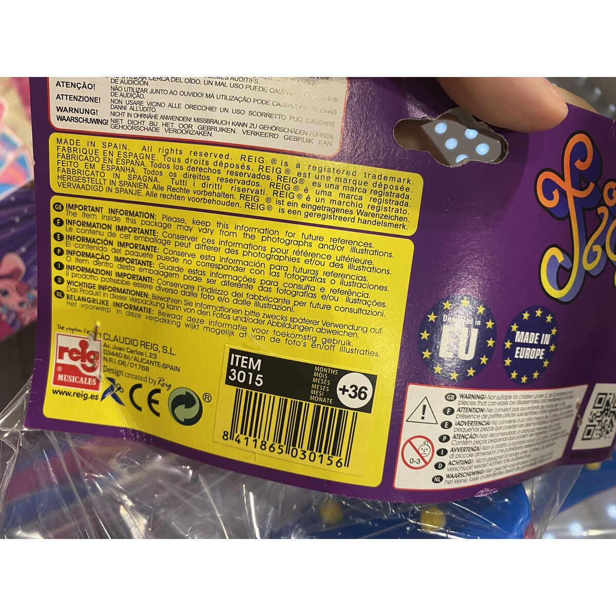 Gitara Dziecięca Reig Party 4 Liny Niebieski Biały