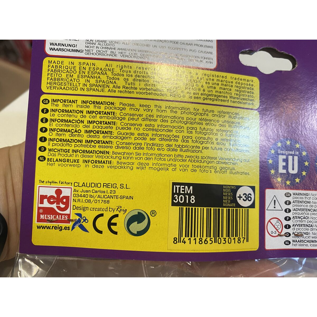 Baby Guitar Reig Party 4 Cords Electric Blue Purple