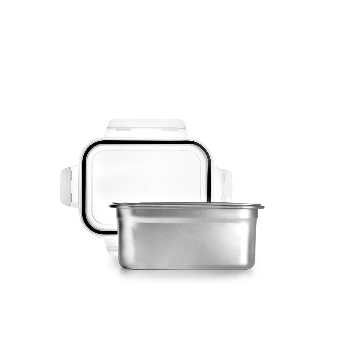 Lunch box Ibili 669316 Grey Stainless steel Rectangular 1,6 L, view 3