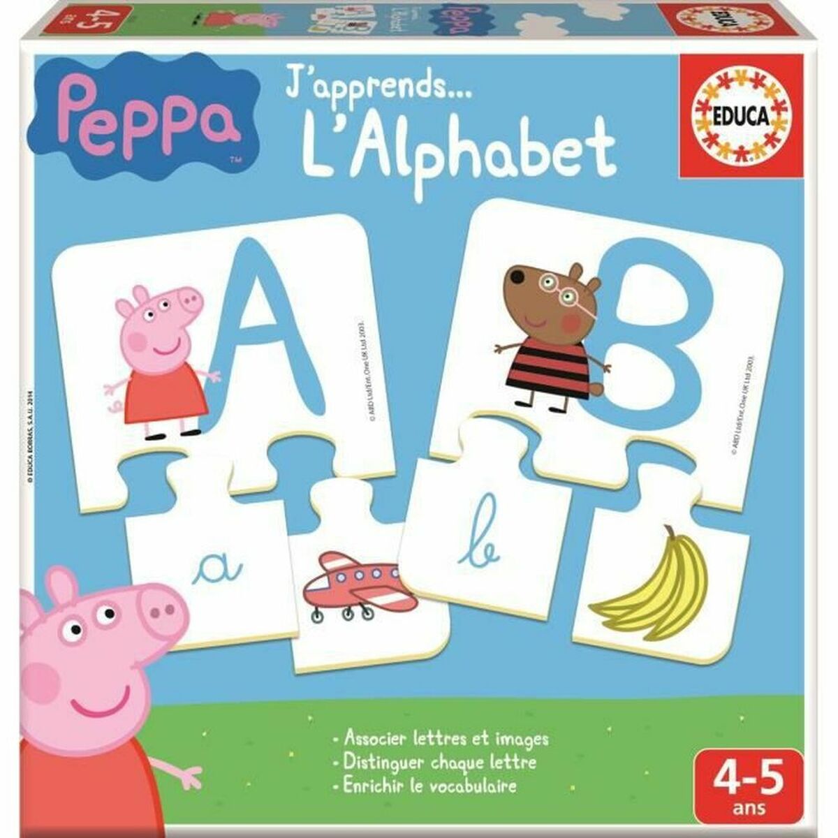 Lærerigt Spil Educa PEPPA PIG Abc (FR) Multifarvet (1 Dele)
