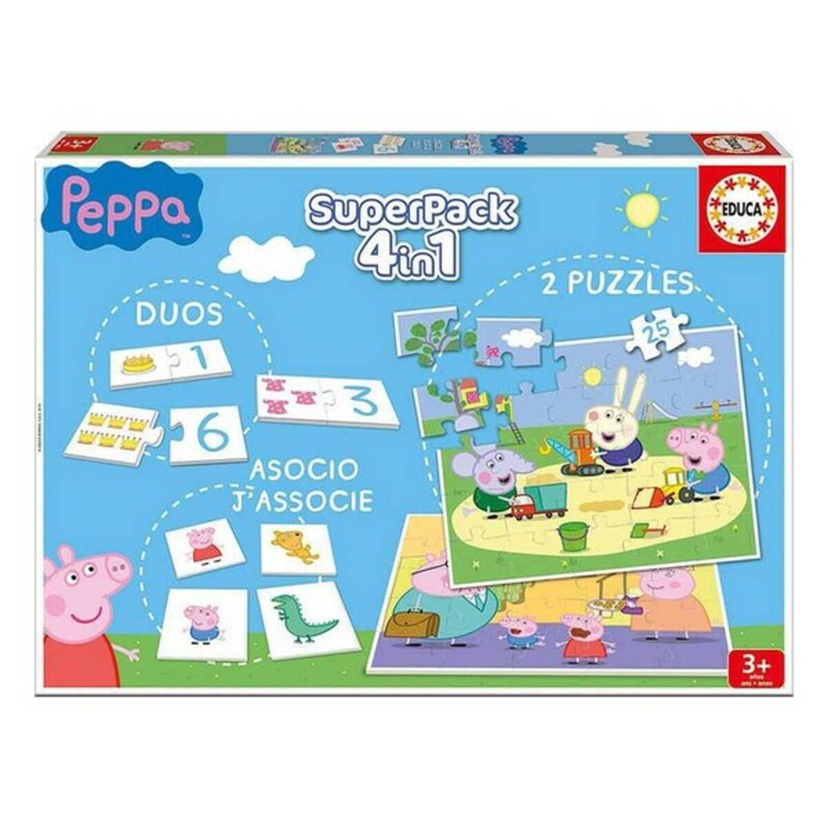 Educatief Spel Peppa Pig SuperPack 4 in 1 Educa