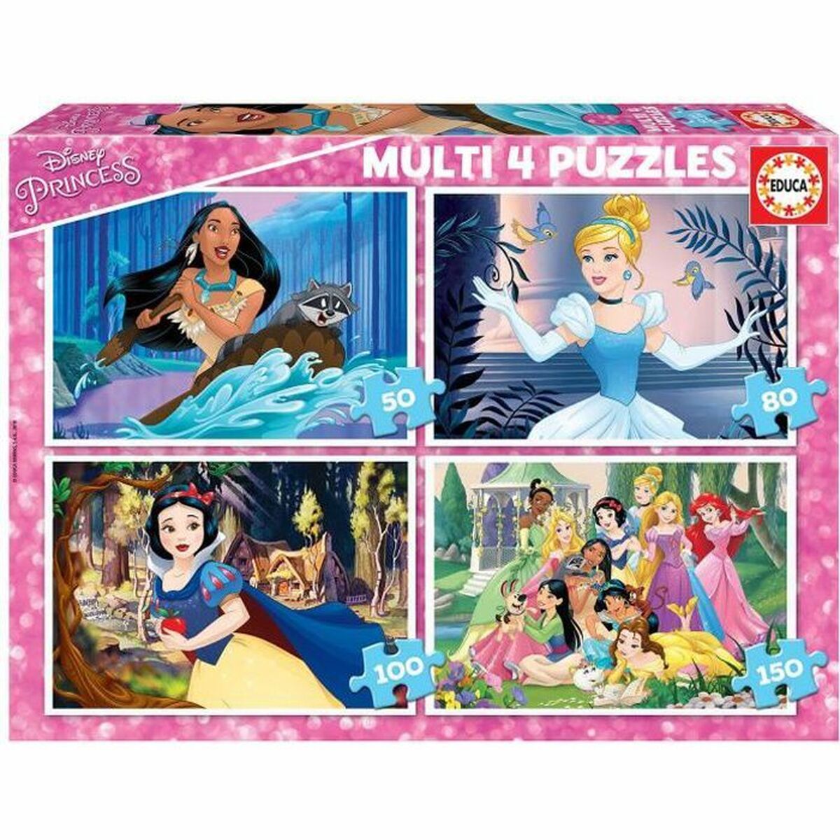 Set de 4 Puzzles Princesses Disney Educa 17637 380 Pièces