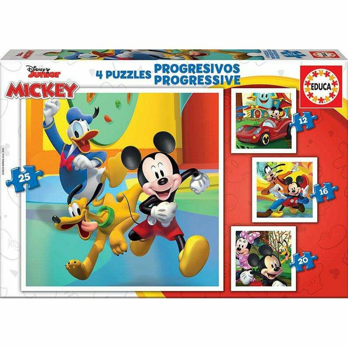 Palapeli Educa Mickey & Friends (25 + 20 + 16 + 12 pcs)