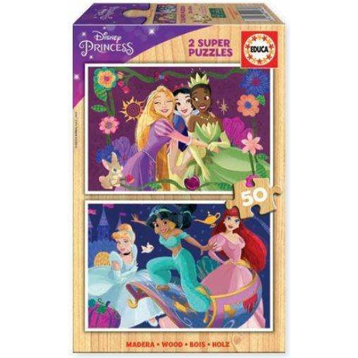 Set de 2 Puzzles Princesses Disney 50 Pièces