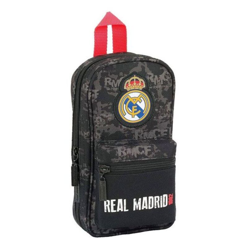 Backpack Pencil Case Real Madrid C.F. Black (33 Pieces)